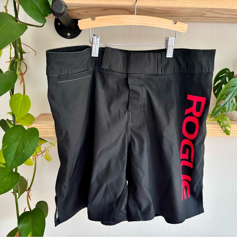 Rogue Athletic Black Shorts with Red Accent